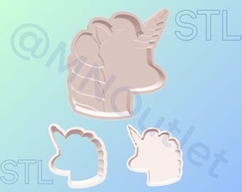 3D Printable Unicorn Head Bath Bomb Mold STL File: DIY Craft Supplies (Digital Download)