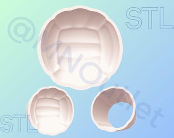 3D Printable Volleyball Bath Bomb Mold STL File: DIY Craft Supplies (Digital Download)