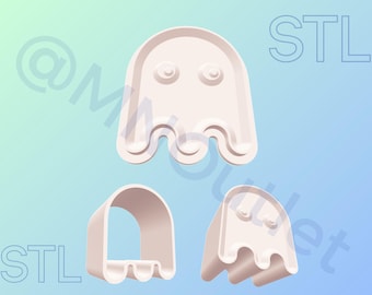 3D Printable Pacman Ghost Bath Bomb Mold STL File: DIY Craft Supplies (Digital Download)