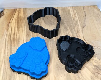 Rabbit Bottom Bath Bomb Mold, Hand Press, 3D Printed, Three-Piece