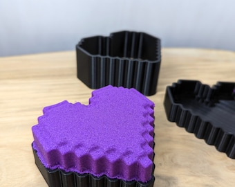3D Printed Pixel Heart Bath Bomb Mold, Heavy-Duty PLA, DIY