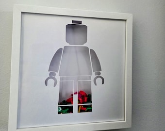 Bricks Spare Parts Frame - Shadow Box (7.5x7.5") Leftover Organization Picture Frame All Pieces