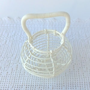 VIntage White Combrichon Made in France Miniature Egg Basket without Tag