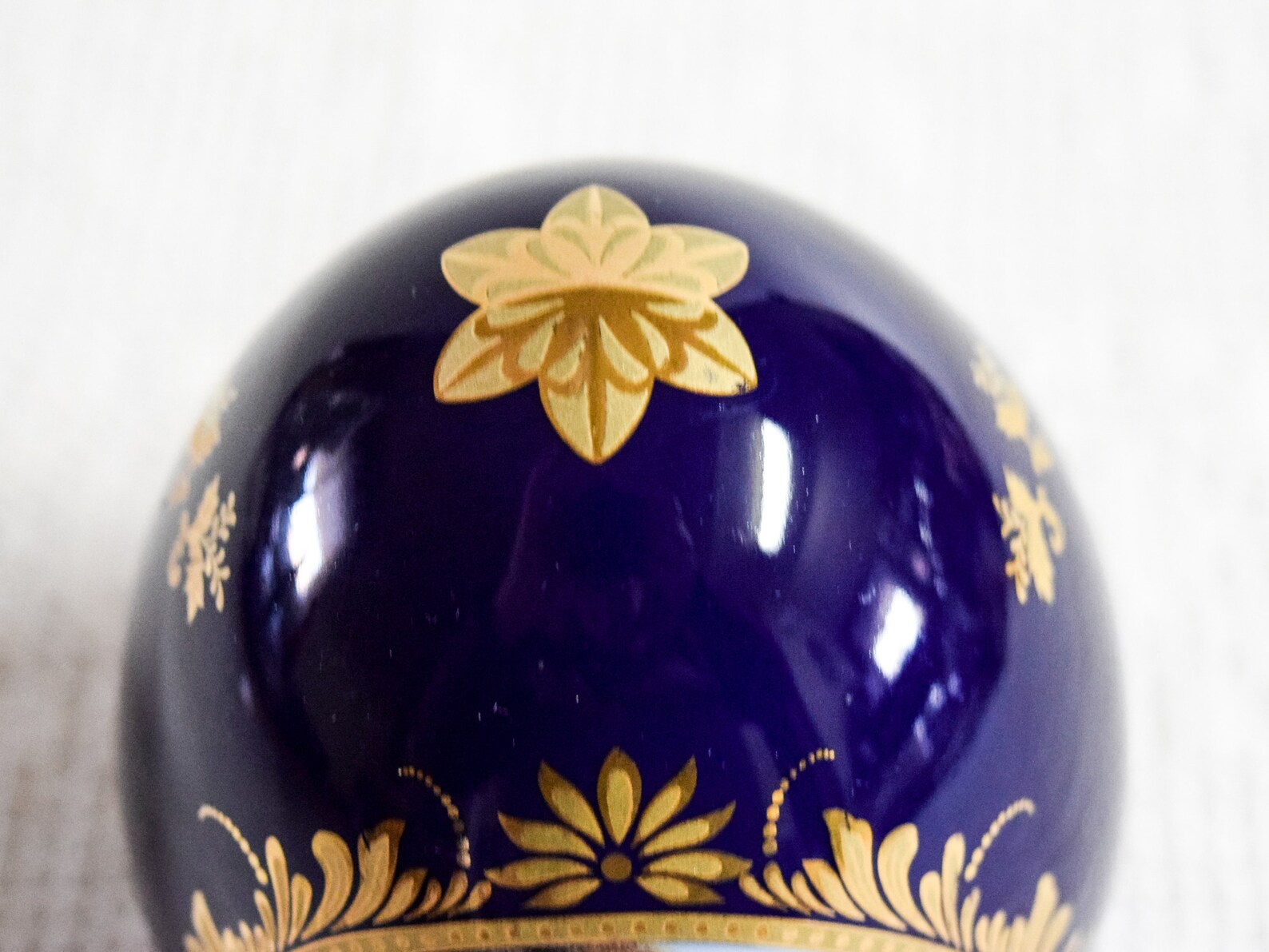 Vintage Limoges Large Cobalt Blue and Gold Egg With 18th Etsy