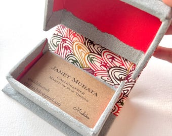 Clamshell Business Card Holder, Japanese Gift Box, Trinket Holder