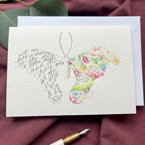 Carte de Voeux Papillon - Peinte à la main avec poésie