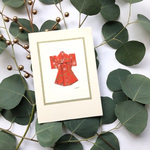 Carte de voeux Kimono Origami, carte d'occasion spéciale, carte de mariage luxueux, carte d'anniversaire, carte Origami