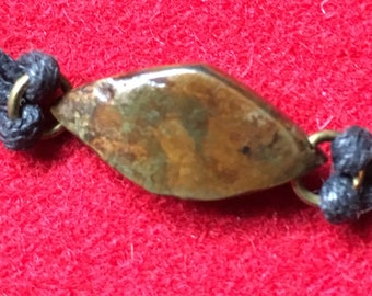 Petit Bracelet en bronze forme ovale, bronze à la cire perdue, bijou contemporain de créateur,