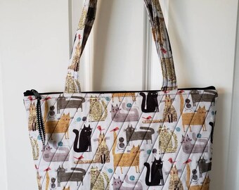 Cat quilted tote bag Clearance