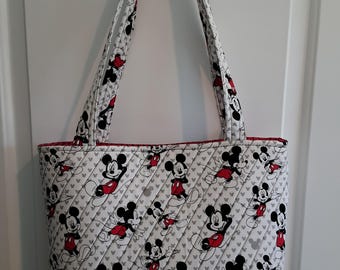 Quilted Mickey Mouse tote bag, everyday, essential.