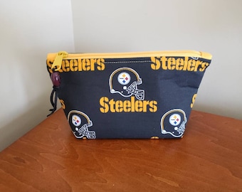 Pittsburgh Steelers pouch, cosmetic, essentials, travel.