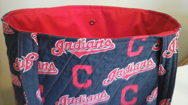 Quilted Cleveland Indians tote bag