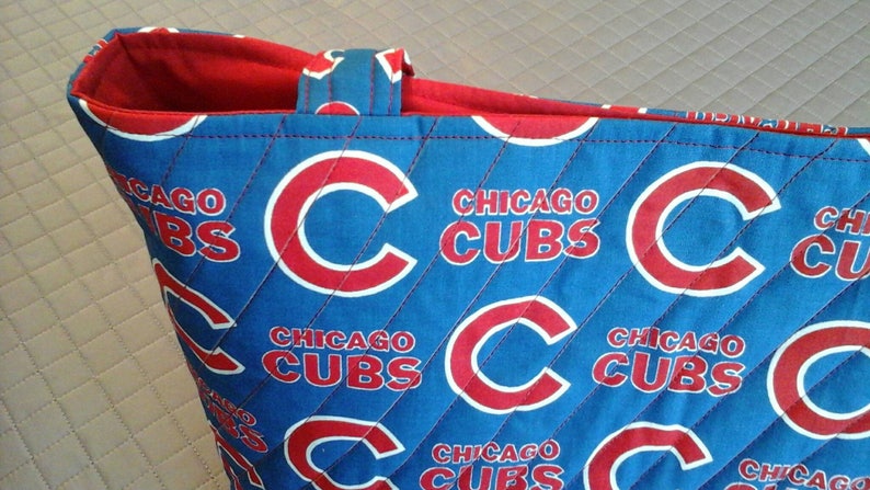 Quilted Chicago Cubs tote bag
