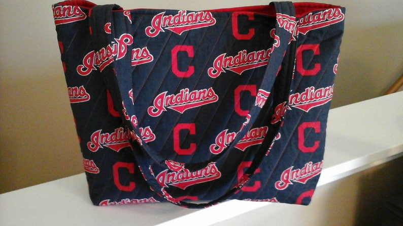 Quilted Cleveland Indians tote bag