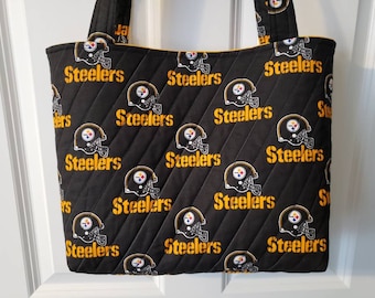 Quilted Pittsburgh Steelers tote bag