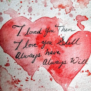 Herzen Aquarell druckbare, Liebe Zitat, Hochzeitskarte, Jubiläumskarte, herunterladbare Datei, rote Herzen, Liebe immer, Liebe druckbare