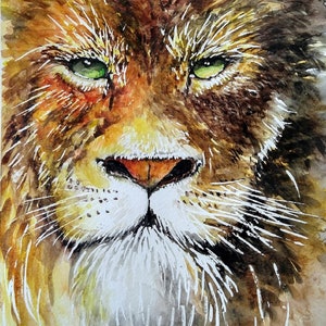 Lion Watercolor Printable, Aslan of Narnia, The Lion the Witch and the Wardrobe, Lion Watercolor, Chronicles of Narnia, Downloadable File
