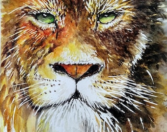 Lion Watercolor Printable, Aslan of Narnia, The Lion the Witch and the Wardrobe, Lion Watercolor, Chronicles of Narnia, Downloadable File