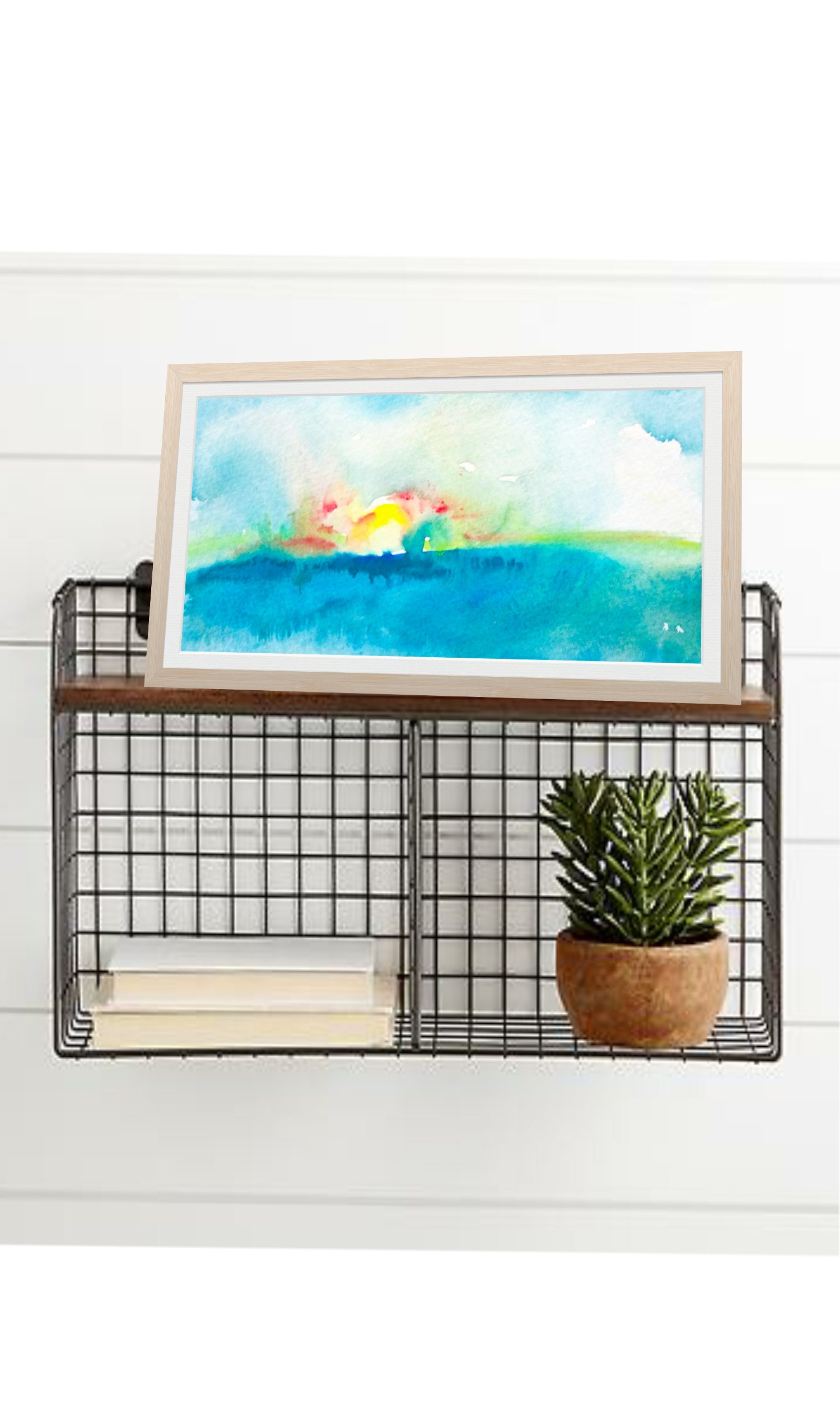 Set of 3 Beach Scenes Watercolor Printables Ocean Lanscapes Etsy