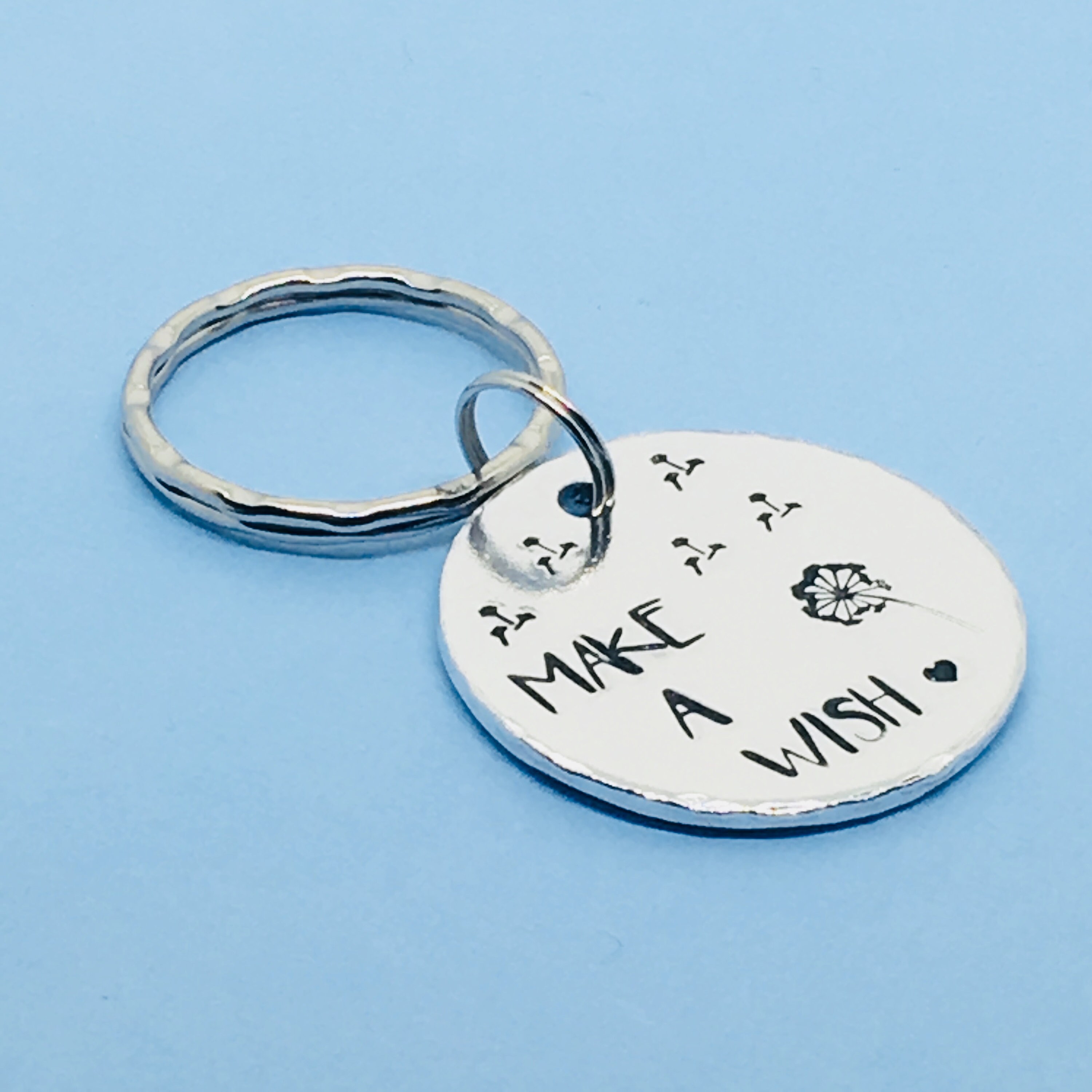 Hand Stamped Keyring Valentines Gift for Girlfriend Etsy