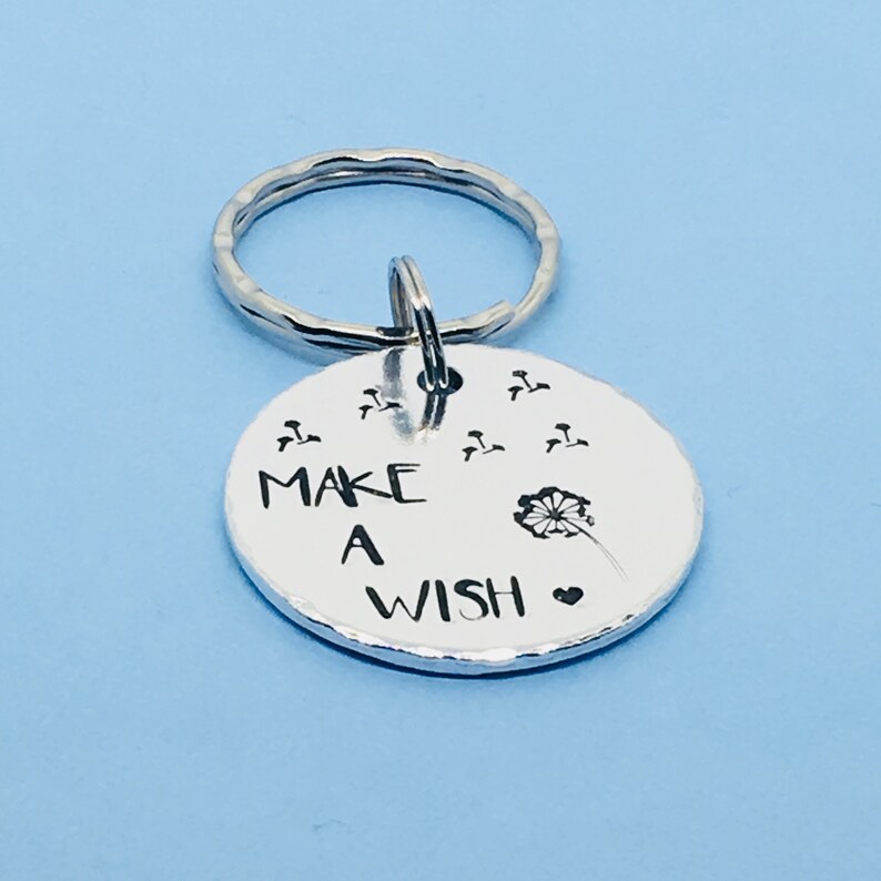 Hand Stamped Keyring Valentines Gift for Girlfriend Etsy