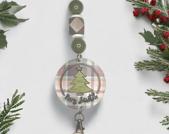 Personalized Plaid Christmas Lanyard or Badge Reel