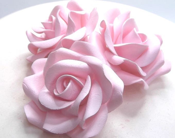 1,3,6 or 12 Large Baby Pink 3D Sugar Roses wedding cake decoration 55mm NONWIRED