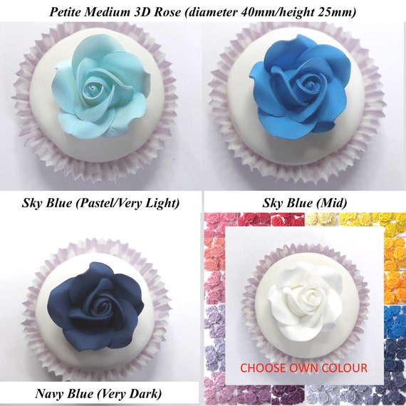 Navy Blue Sky Blue Cupcake Sugar Roses Wedding Cake Cupcake Etsy
