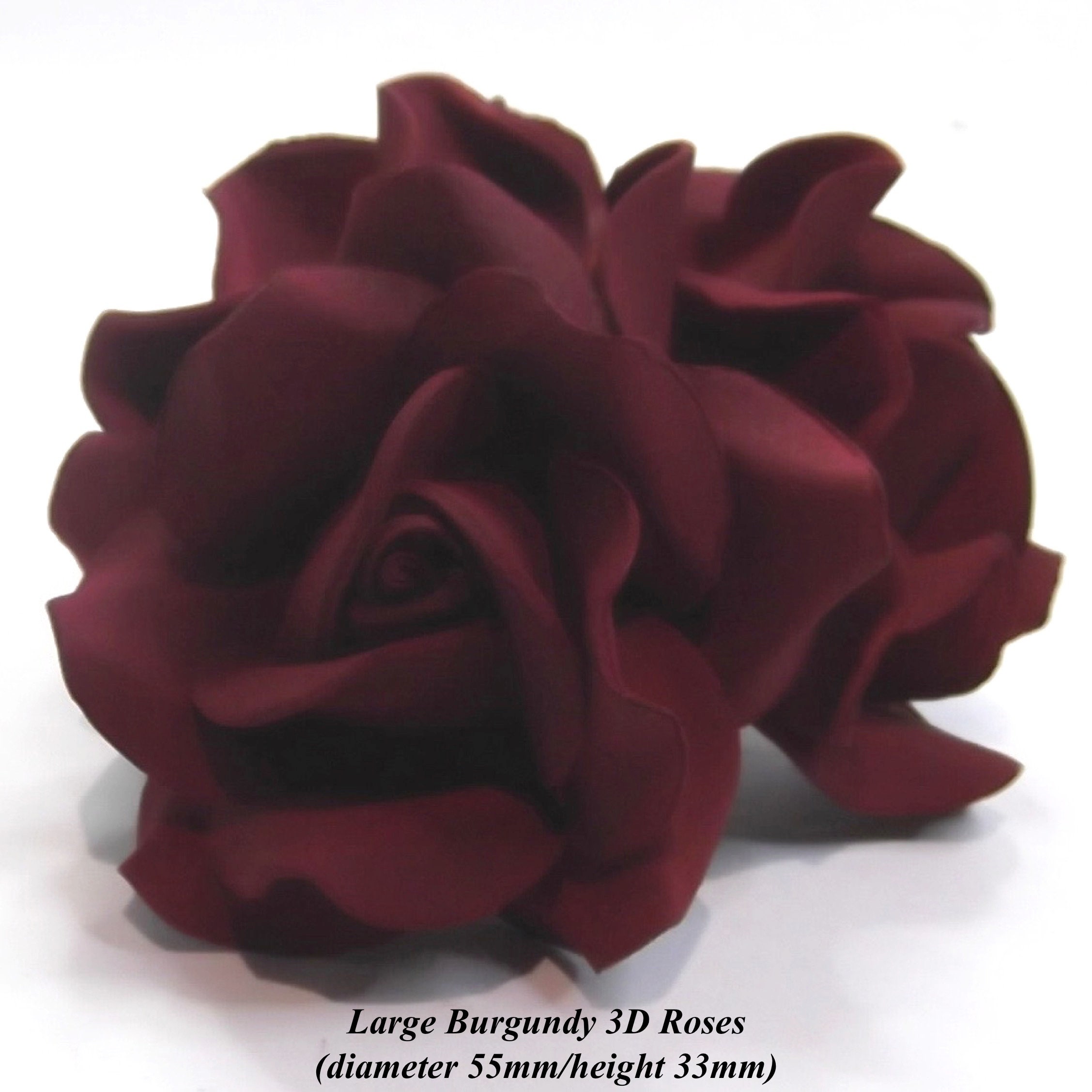 Large Black Sugar Roses 3D wedding birthday cake decorations 55mm NON-WIRED Large Black Sugar Roses 3D wedding birthday cake decorations 55mm NON-WIRED