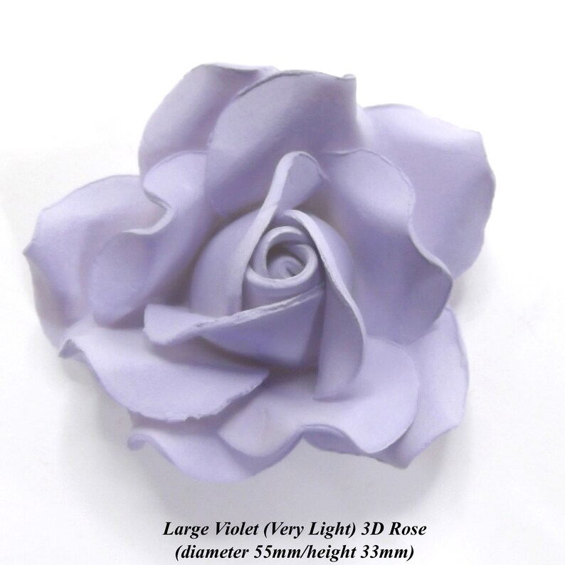 Pale Purple 3D Sugar Roses wedding cake birhtday cake decorations 55mm NON-WIRED