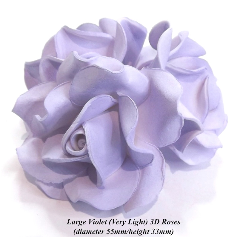 Pale Purple 3D Sugar Roses wedding cake birhtday cake decorations 55mm NON-WIRED