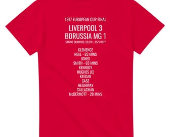 Liverpool-t-shirt med seger i Europacupfinalen 1977 – Klassisk passform, kraftig bomull