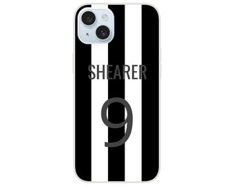 Funda para teléfono con la camiseta de fútbol número 9 de Alan Shearer - Leyenda del Newcastle United - ¡Flexible y duradera!