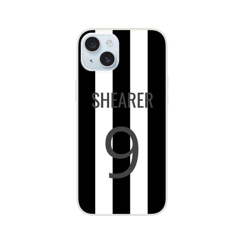 Funda para teléfono con la camiseta de fútbol número 9 de Alan Shearer - Leyenda del Newcastle United - ¡Flexible y duradera! imagen 1