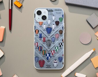 Diseño de camiseta de fútbol Bukta de los años 60 y 70: funda flexible para teléfono resistente a impactos