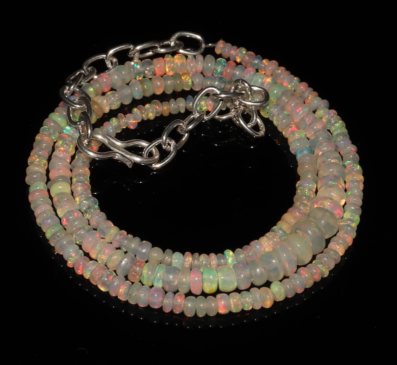 chain Beautiful 100/% Natural 2 to 5 mm Ethiopian Fire opal Roundel Beads Necklace Opal Beads Opal STRAND Beads --B2242