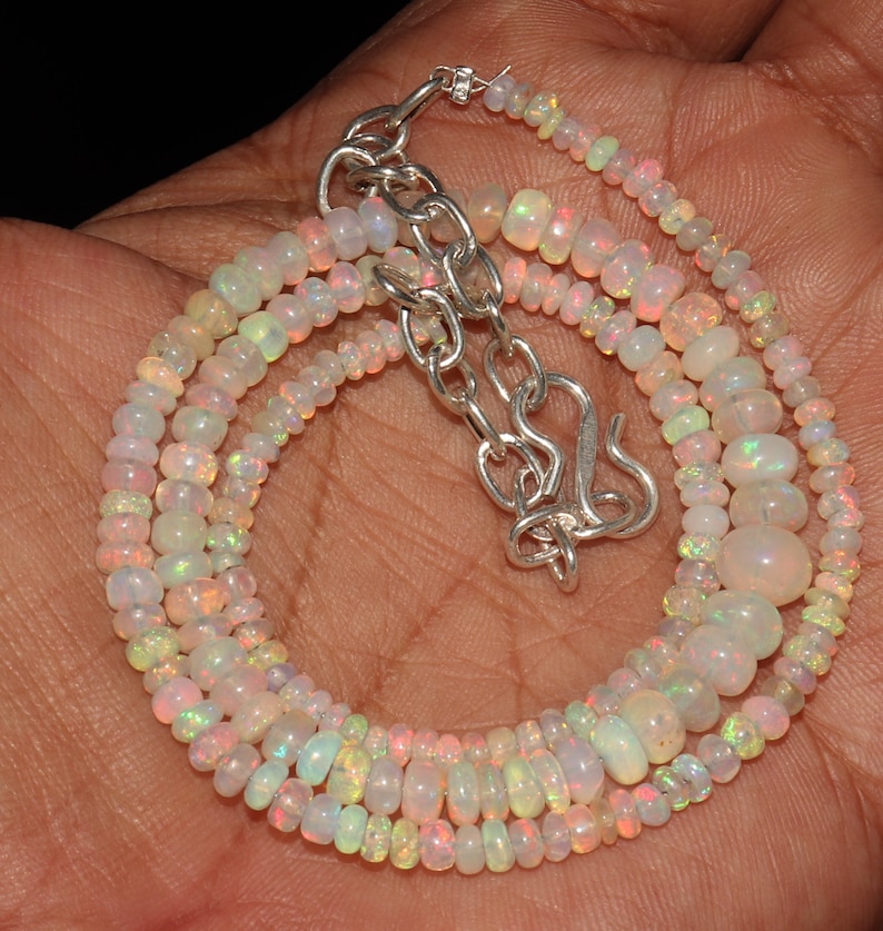 Beautiful Natural Ethiopian welo Fire opal Beads Necklace -F31390