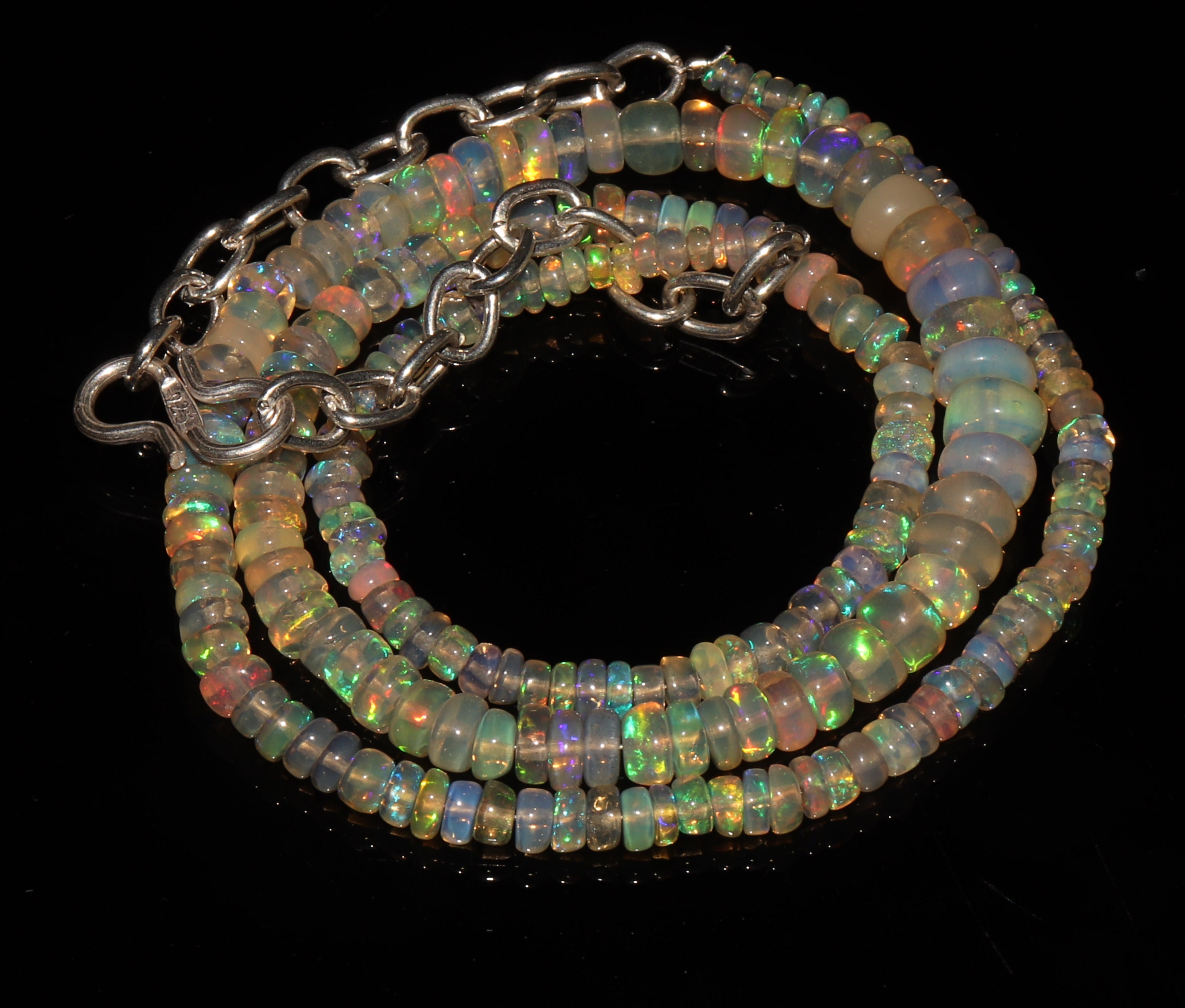 3 to 5 mm beads 16 2 sterling silver chain Etsy