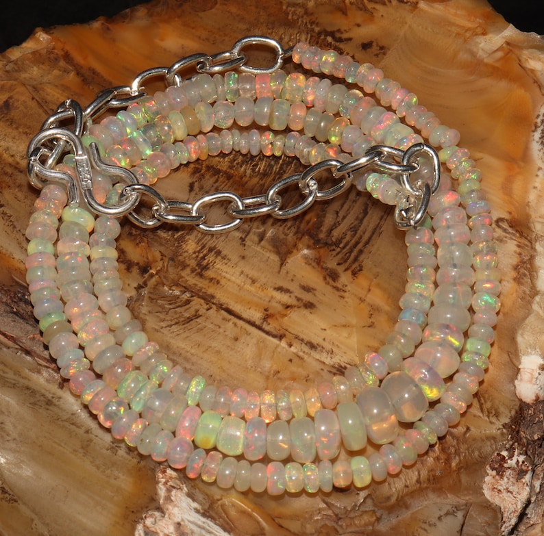 chain Beautiful 100/% Natural 2 to 5 mm Ethiopian Fire opal Roundel Beads Necklace Opal Beads Opal STRAND Beads --B2242