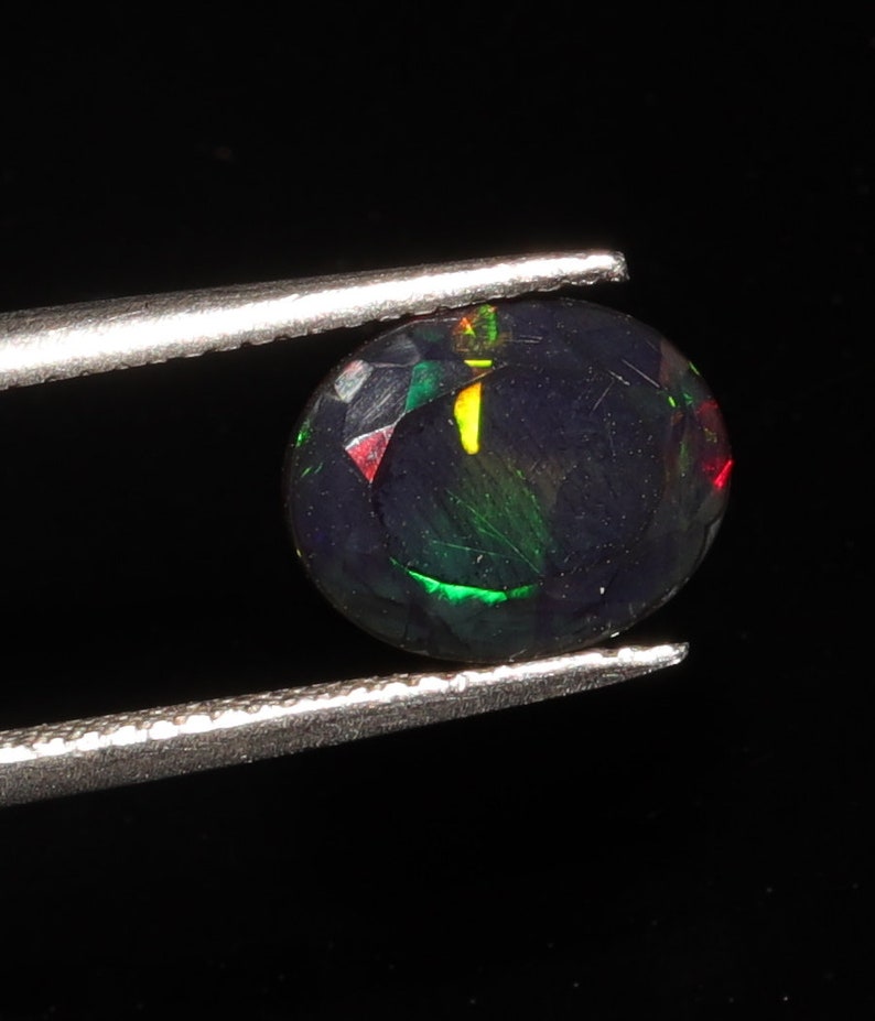 Beautiful 100/% Natural Ethiopian opal Black Faceted cabochon for Jewelry Use Opal Ethiopian Black Opal October Birthstone oval Opal.