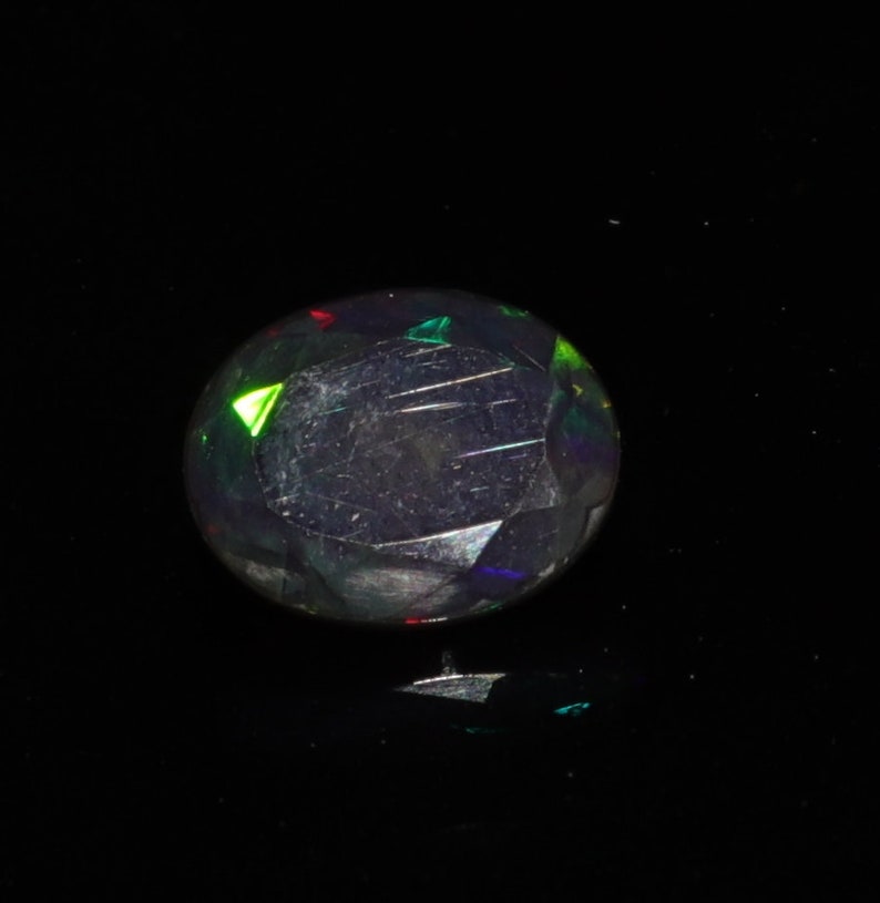 Beautiful 100/% Natural Ethiopian opal Black Faceted cabochon for Jewelry Use Opal Ethiopian Black Opal October Birthstone oval Opal.