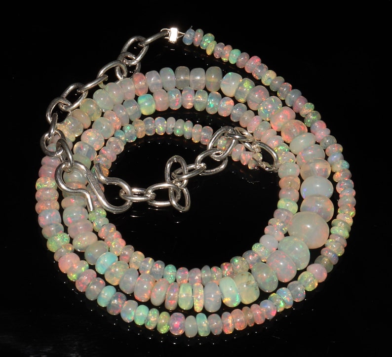 Beautiful Natural Ethiopian welo Fire opal Beads Necklace -F31390