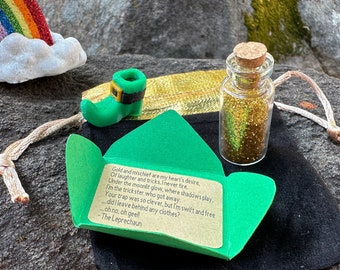 Leprechaun Trinket Kit for St Patricks Day, Leprechaun Trap, Leprechaun Boot, Leprechaun Bait, Leprechaun Evidence