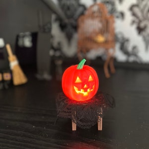 Halloween Tiered Tray Light up Mini Jack O Lantern Decor, Fairy Garden ...