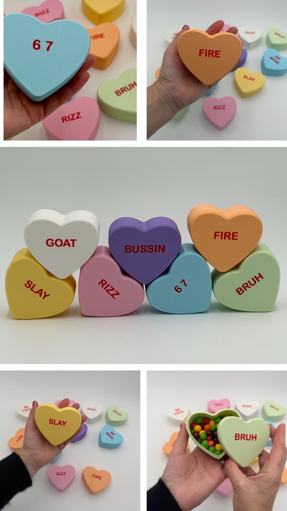 Candy Heart Gift Box, Custom Valentine's Day, Gen Z Slang BRUH, 67