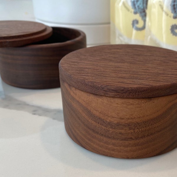 Walnut Salt Cellar, Salt Cellar, Wood Salt Cellar