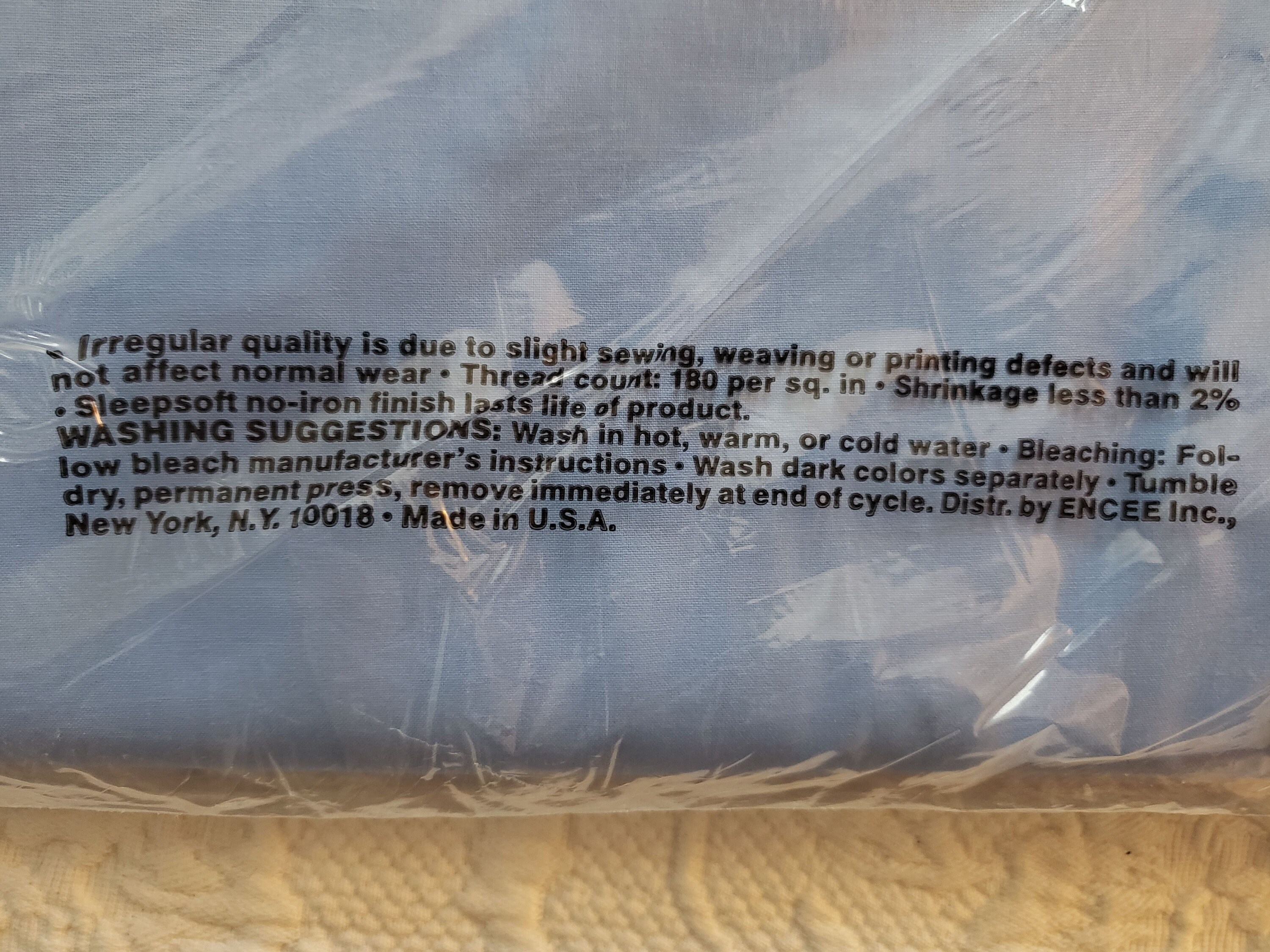 Vintage King Flat Sheet / Sleepwell / No Iron Percale / Solid / Denim