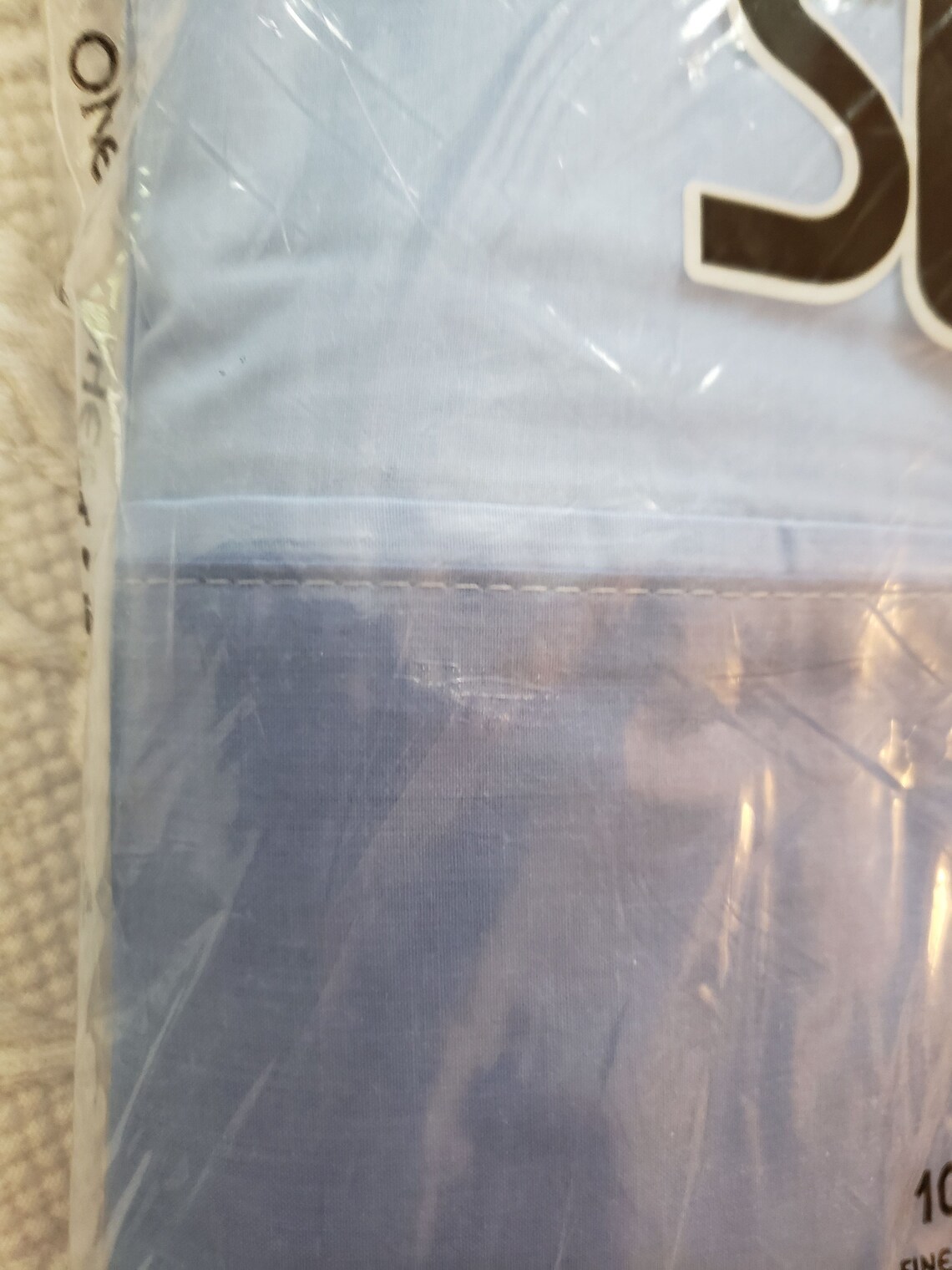 Vintage King Flat Sheet / Sleepwell / No Iron Percale / Solid / Denim