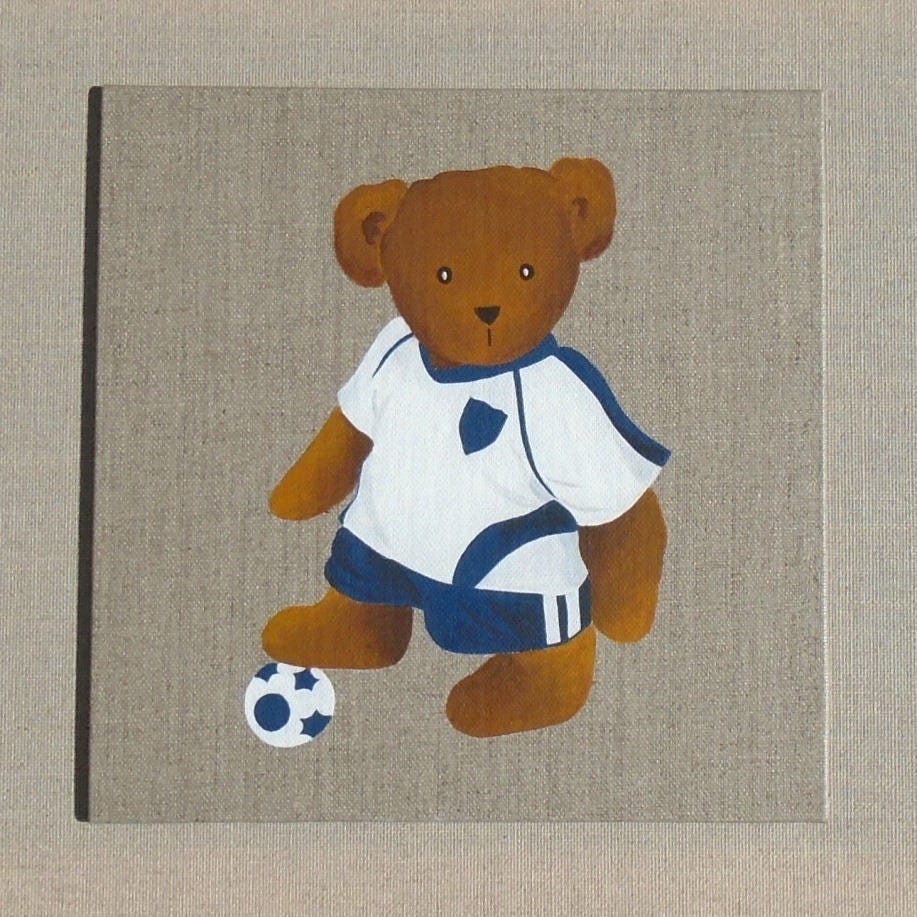 Le Petit Ourson Footballeur avec Son Ballon