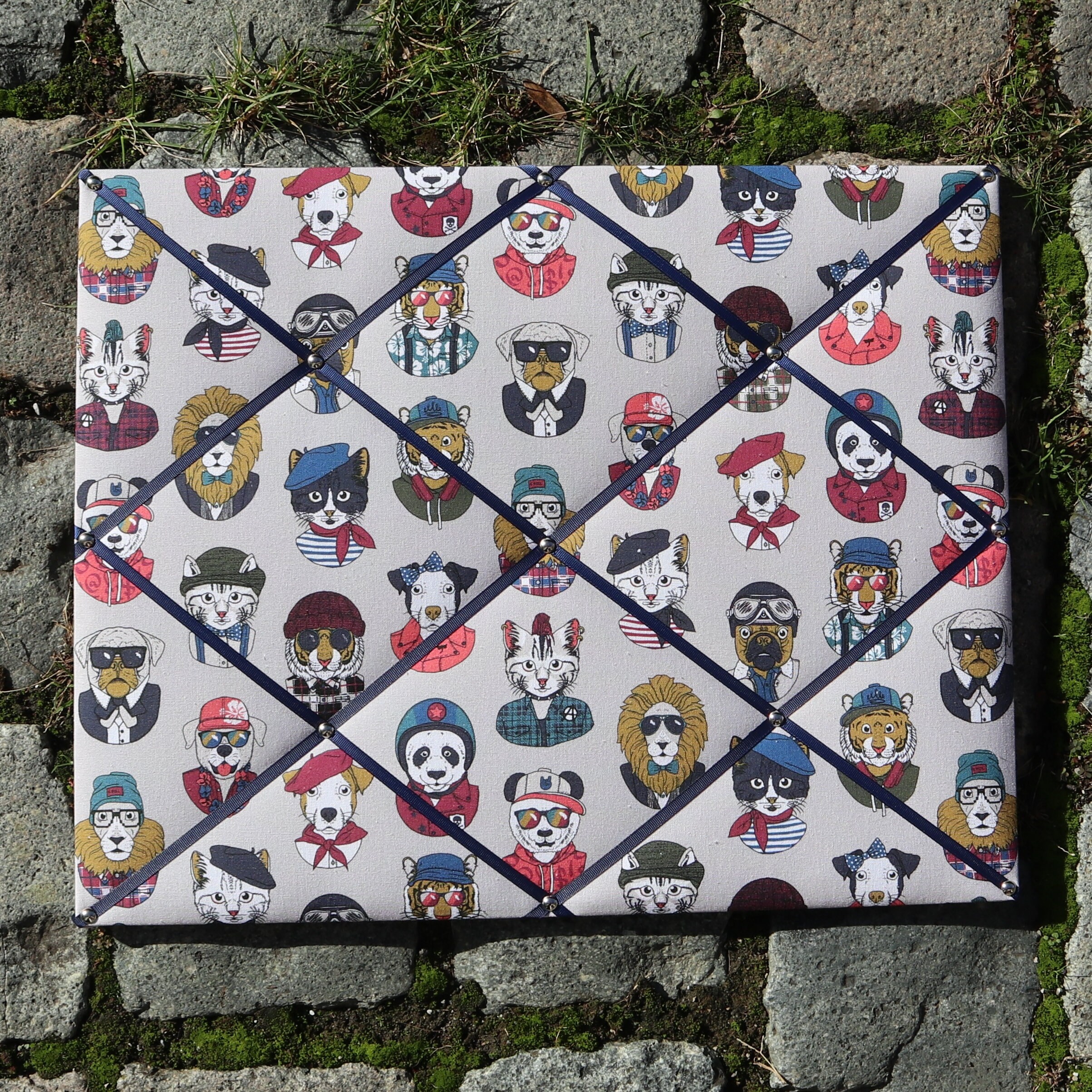 Pèle-Mêle Rectangulaire Animaux, Ruban Bleu